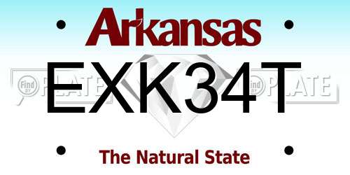 EXK34T Arkansas License Plate