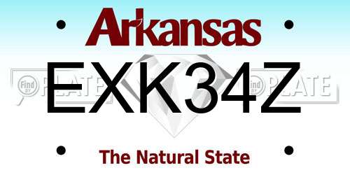 EXK34Z Arkansas License Plate