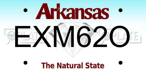 EXM62O Arkansas License Plate