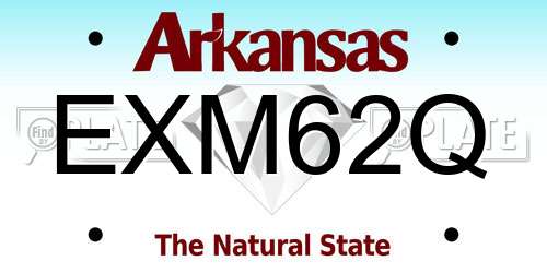 EXM62Q Arkansas License Plate