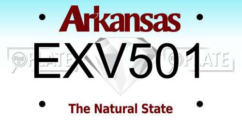 EXV501 Arkansas License Plate