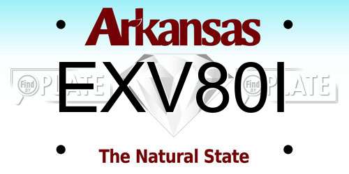 EXV80I Arkansas License Plate