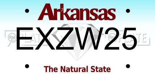 EXZW25 Arkansas License Plate