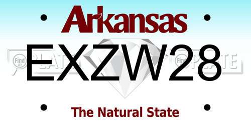 EXZW28 Arkansas License Plate