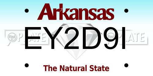 EY2D9I Arkansas License Plate