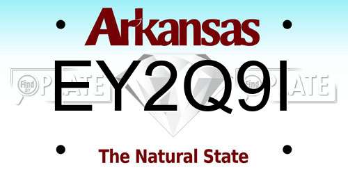 EY2Q9I Arkansas License Plate