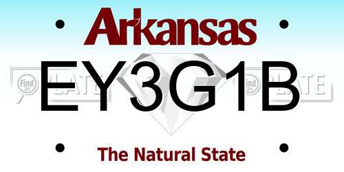 EY3G1B Arkansas License Plate