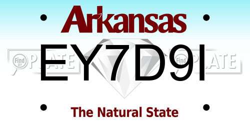 EY7D9I Arkansas License Plate