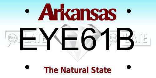 EYE61B Arkansas License Plate