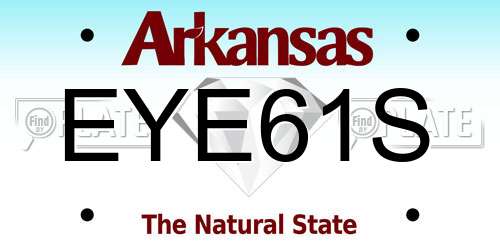 EYE61S Arkansas License Plate