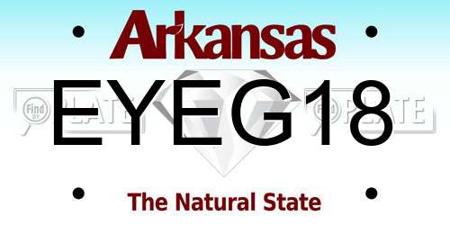 EYEG18 Arkansas License Plate