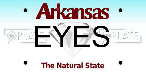 EYES Arkansas License Plate