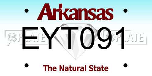 EYT091 Arkansas License Plate