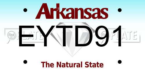 EYTD91 Arkansas License Plate