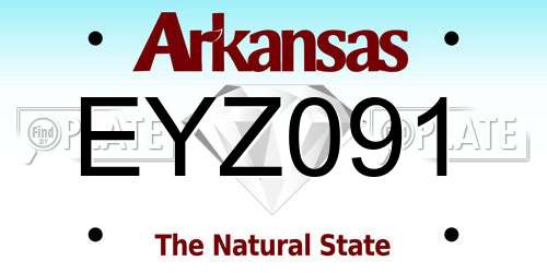 EYZ091 Arkansas License Plate