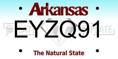 EYZQ91 Arkansas License Plate
