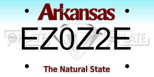 EZ0Z2E Arkansas License Plate