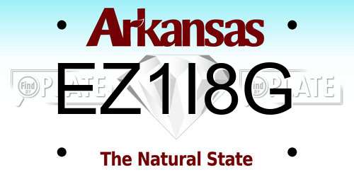 EZ1I8G Arkansas License Plate
