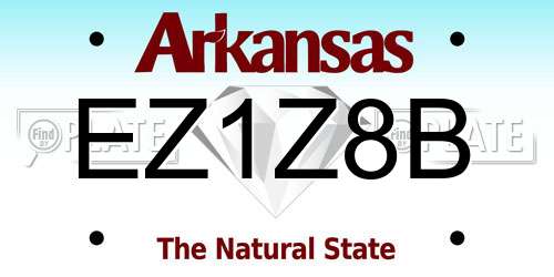 EZ1Z8B Arkansas License Plate