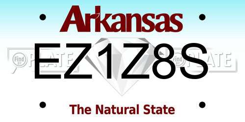EZ1Z8S Arkansas License Plate