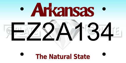 EZ2A134 Arkansas License Plate