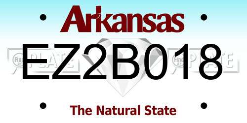 EZ2B018 Arkansas License Plate