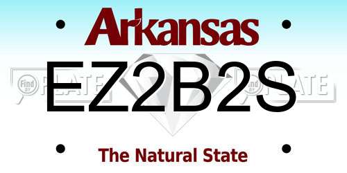 EZ2B2S Arkansas License Plate