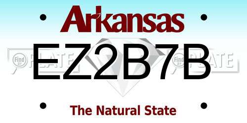 EZ2B7B Arkansas License Plate