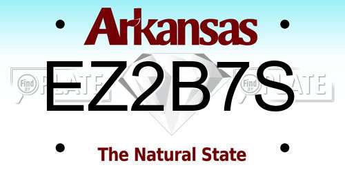 EZ2B7S Arkansas License Plate