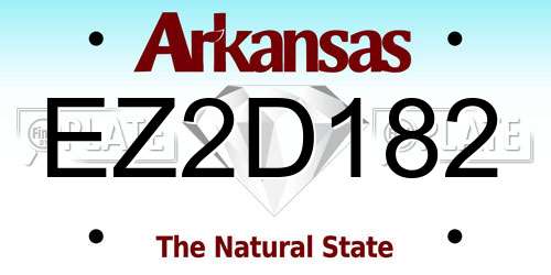 EZ2D182 Arkansas License Plate