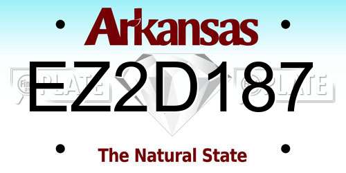 EZ2D187 Arkansas License Plate