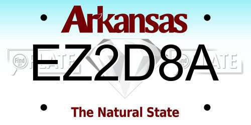 EZ2D8A Arkansas License Plate