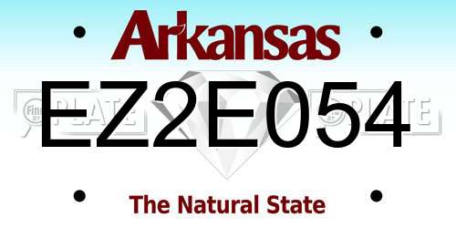 EZ2E054 Arkansas License Plate