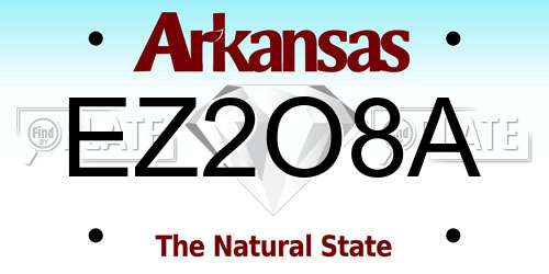 EZ2O8A Arkansas License Plate