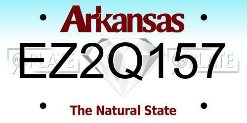 EZ2Q157 Arkansas License Plate