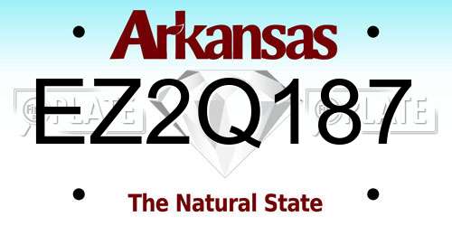 EZ2Q187 Arkansas License Plate