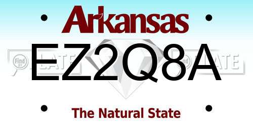 EZ2Q8A Arkansas License Plate