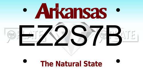 EZ2S7B Arkansas License Plate