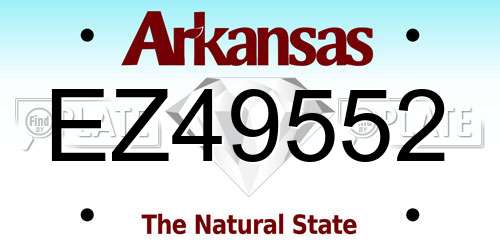EZ49552 Arkansas License Plate