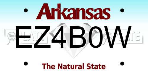 EZ4B0W Arkansas License Plate