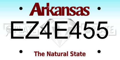 EZ4E455 Arkansas License Plate