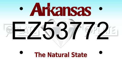 EZ53772 Arkansas License Plate