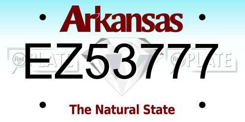 EZ53777 Arkansas License Plate