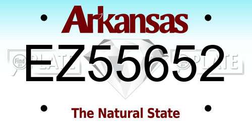 EZ55652 Arkansas License Plate