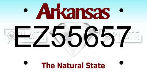 EZ55657 Arkansas License Plate