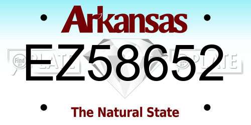 EZ58652 Arkansas License Plate