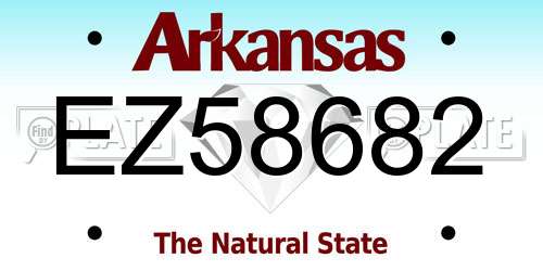 EZ58682 Arkansas License Plate