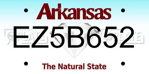 EZ5B652 Arkansas License Plate