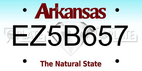 EZ5B657 Arkansas License Plate
