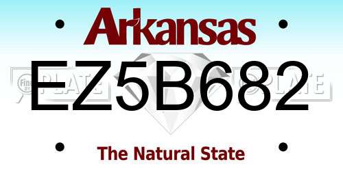 EZ5B682 Arkansas License Plate
